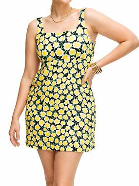 Diane von Furstenberg DVF x Target NEW Yellow Poppy Mod Retro Shift Dress SZ 6